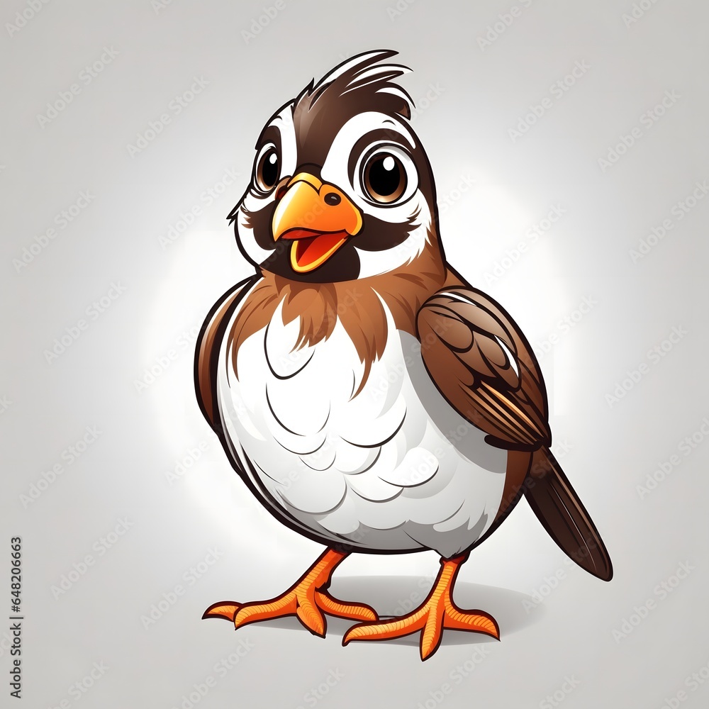Fototapeta premium Bobwhite Bird Illustration AI Generative