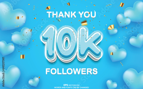 Thanks for the 10k followers, 10k followers of social media background template design