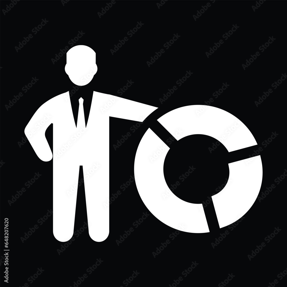 Business report icon. Vector and glyph Business report icon. Vector and glyph