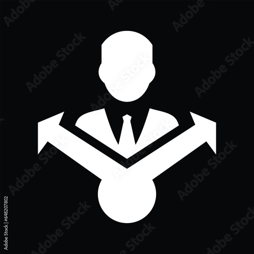 Both side Arrows going up - with businessman icon vector 