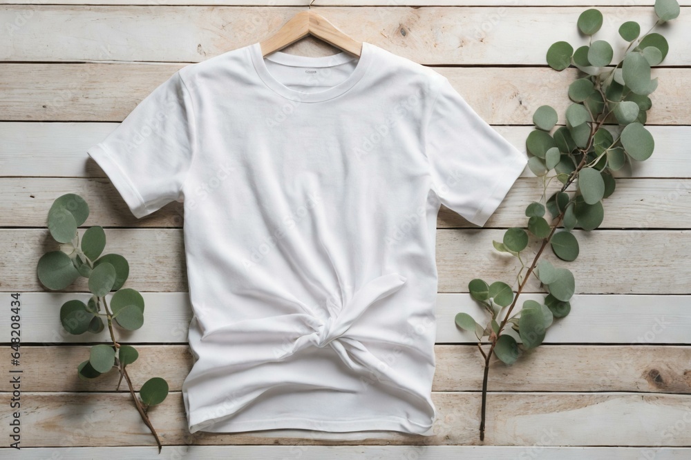 A Closed-Up Shot of A Plain White T-Shirt Mock-Up A Closed-Up Shot of A Plain White T-Shirt Mock-Up