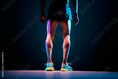 view of low angle legs of marathon runner