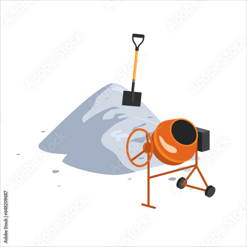 Cement pile, concrete production vector icon