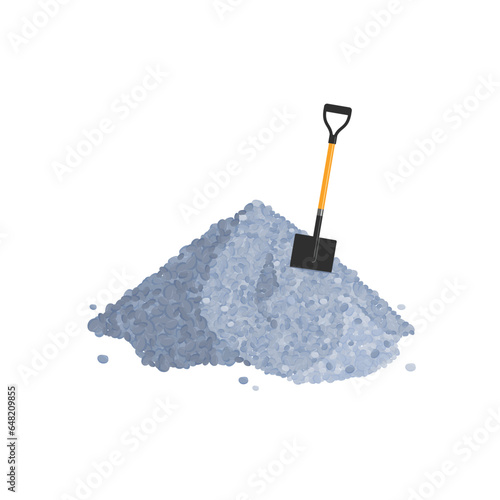 Gravel pile, concrete production vector icon