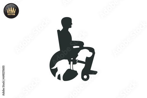 Assistance dogs for the disabled logo template