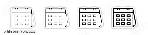 picto logo icones et symbole trace noir calendrier annee mois jours relief