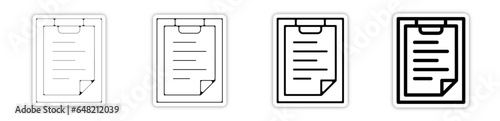 picto logo icones et symbole trace noir document papier cv feuille note liste relief