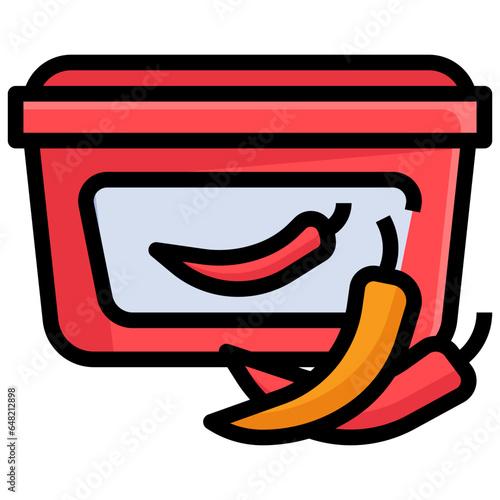 GOCHUJANG filled outline icon,linear,outline,graphic,illustration
