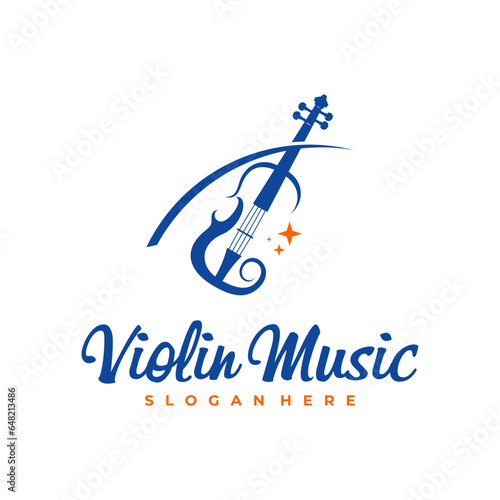 Violin logo design Template. Creative Violin logo vector illustration.