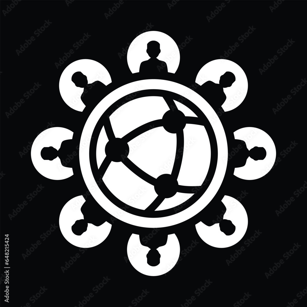 Fototapeta premium Illustration of a social network. Social contacts of people connected