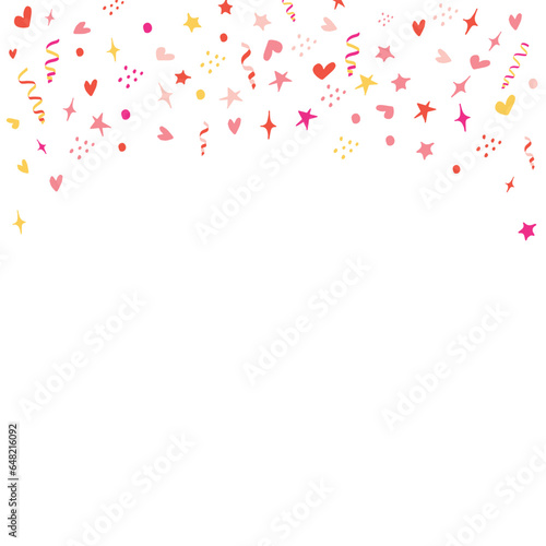 confetti  hearts  stars for promotions and events . party  diary  decorate  event. Vector illustration.