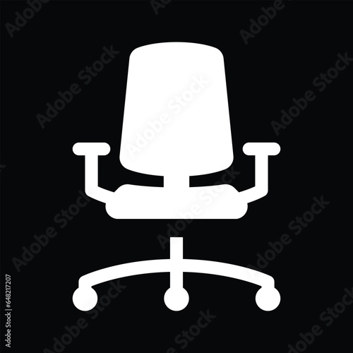 Modern office chair icon vector white photo