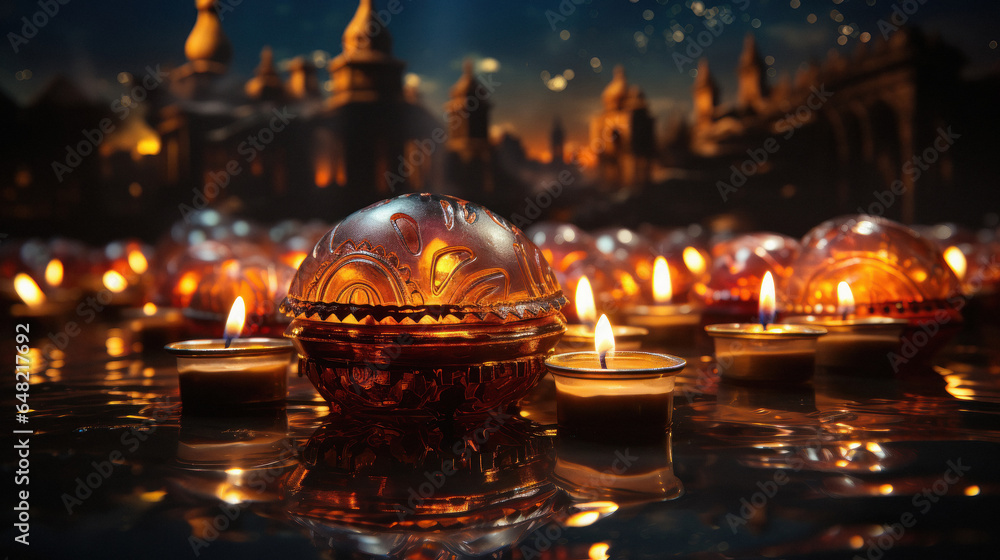 Traditional Burning oil lamps or diyas. diwali festival concept. Traditional Burning oil lamps or diyas. diwali festival concept.