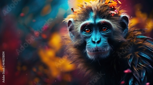 Mysterious Monkey Amidst Eerie Colors
