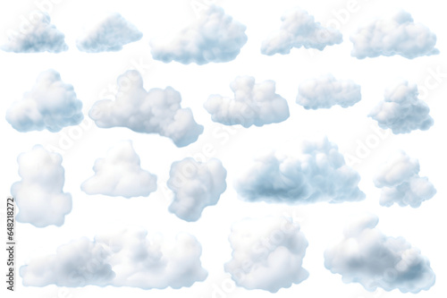 Super set of Clouds isolated on transparent or white background PNG