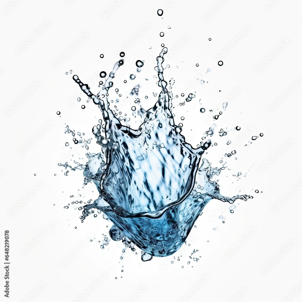 Water splash isolated on white background, beautiful splashes Water splash isolated on white background, beautiful splashes