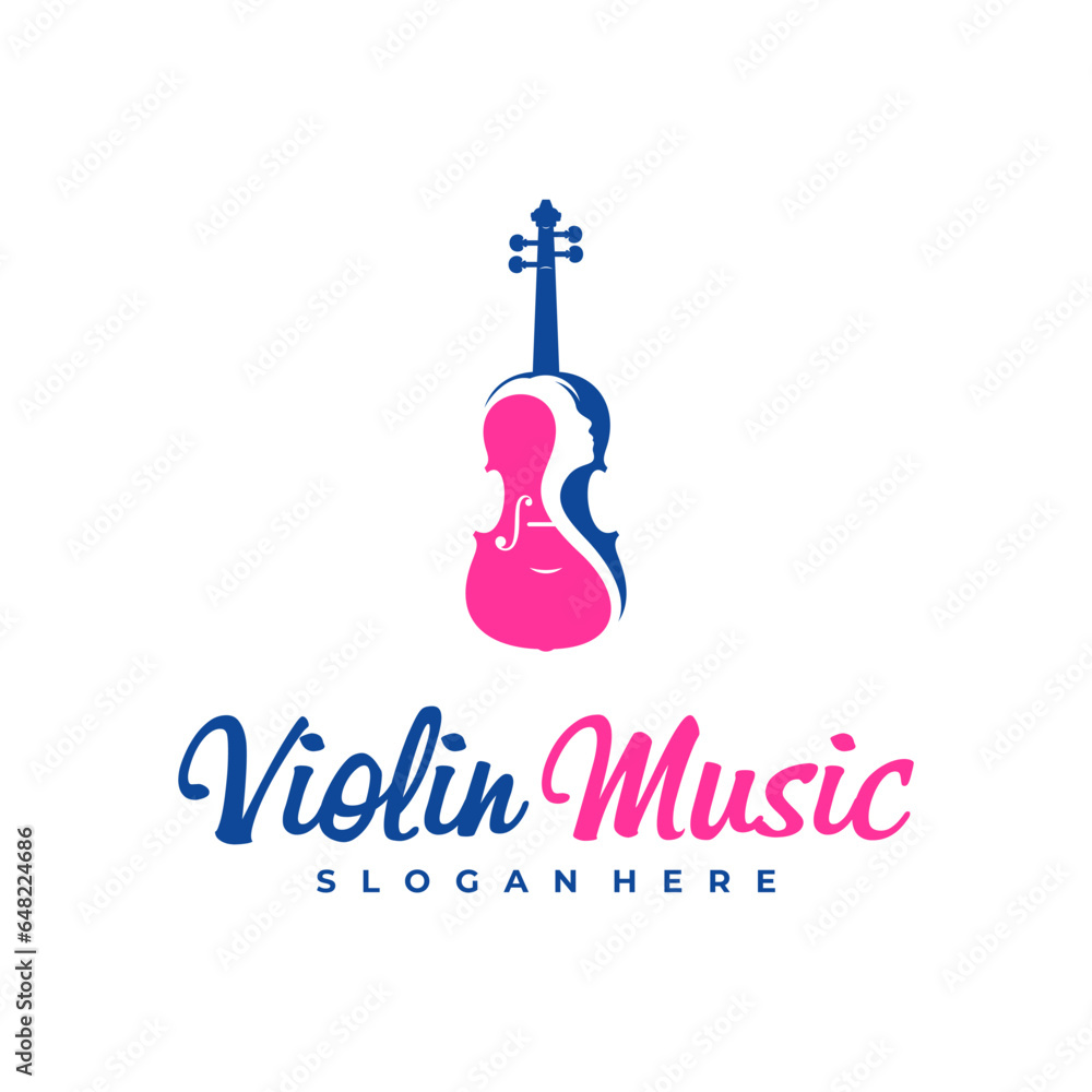 Women Violin logo design Template. Creative Violin logo vector illustration. Women Violin logo design Template. Creative Violin logo vector illustration.
