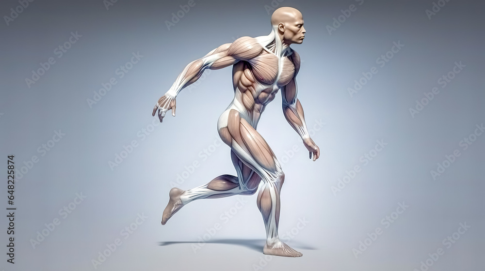 figure of a muscular man without skin, model of human muscle structure figure of a muscular man without skin, model of human muscle structure
