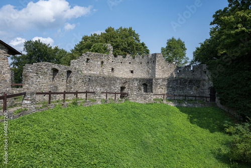 Parts of the walls of the castle ruins.