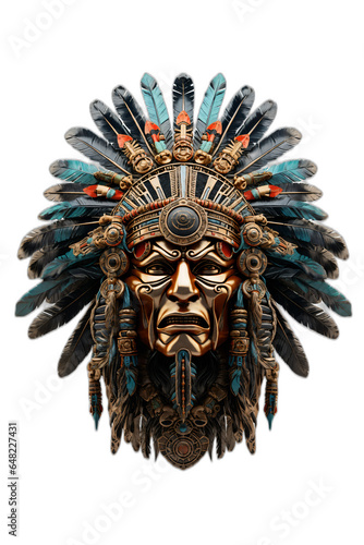 American native chief head mask isolated photo