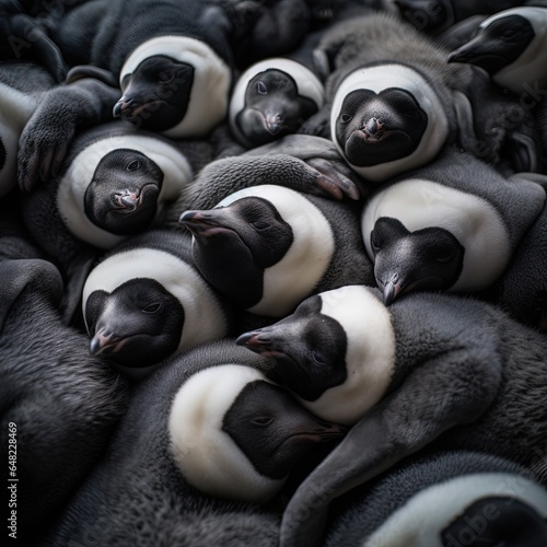 Slumbering Penguin Cubs: Dreamlike Portraits in a Unique Setting