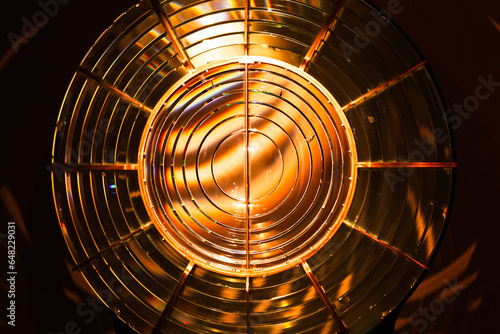 Fresnel lens frontal view,  a lighthouse details photo