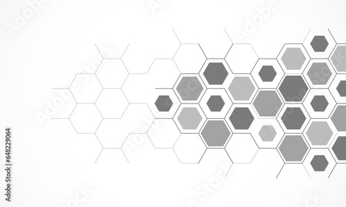 Abstract design element with geometric background of hexagons shape pattern