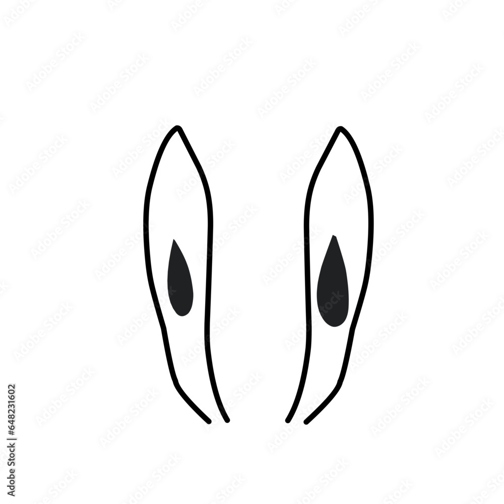 Outline Draw Rabbit Ears Outline Draw Rabbit Ears