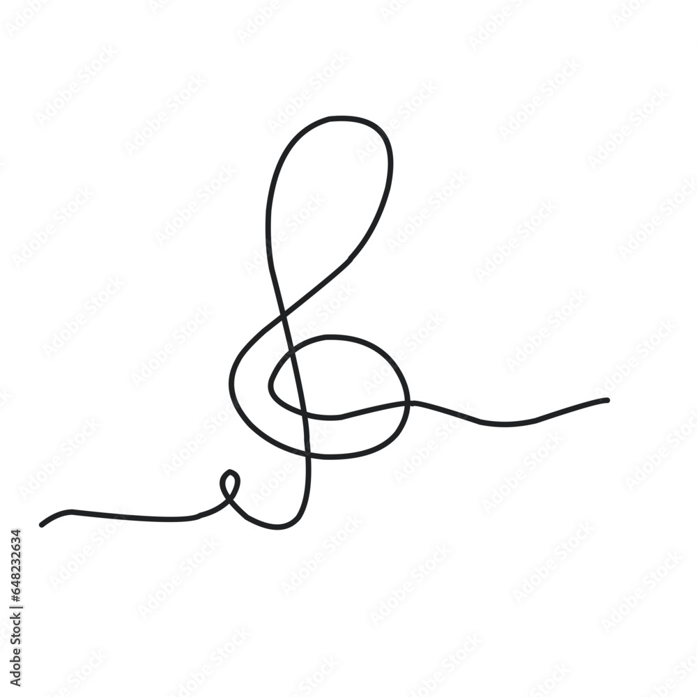 Obraz premium Musical Notes One Line Drawing 