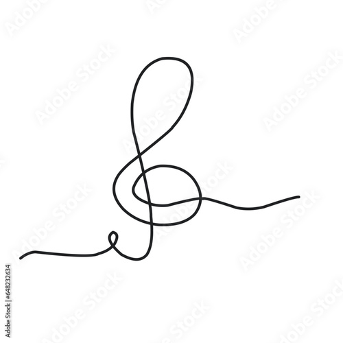 Musical Notes One Line Drawing 