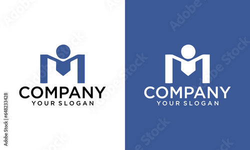 Letter M minimalist logo icon design template elements