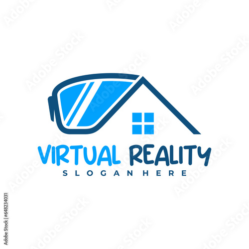 House Virtual Reality logo design Template. Creative Virtual Reality logo vector illustration.