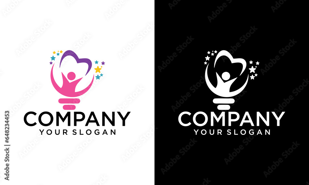 Creative Ideas logo design template ,Bright future logo design concept ,Vector illustration