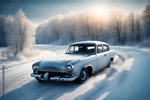 snow covered car   © zooriii arts