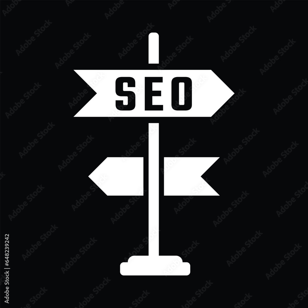 Seo Marketing icon. Vector illustration style is flat iconic symbol, black background. Seo Marketing icon. Vector illustration style is flat iconic symbol, black background.