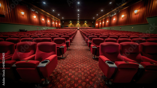 Rows of empty seats in a cinema or theatre Generative ai 