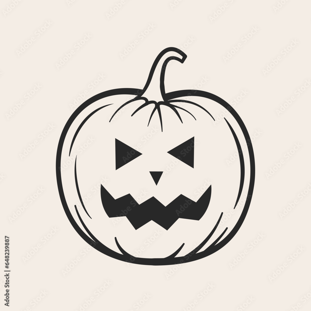Halloween pumpkin flat icon, black and white Halloween pumpkin flat icon, black and white