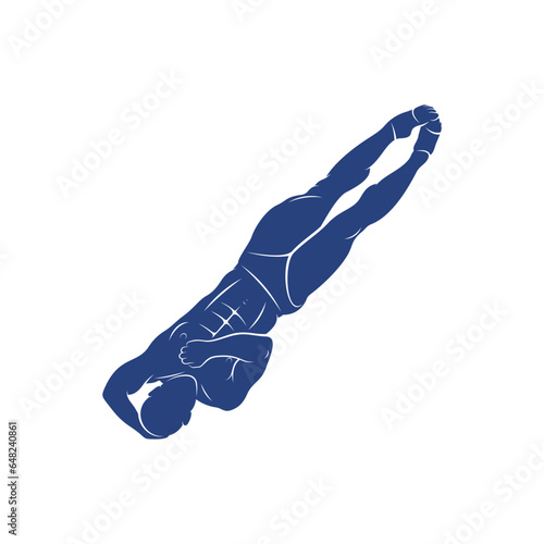 Synchronized Diving vector illustration design. Springboard Platform Diving Silhouette. Sport Athletes design template.