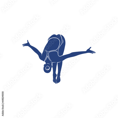 Synchronized Diving vector illustration design. Springboard Platform Diving Silhouette. Sport Athletes design template.