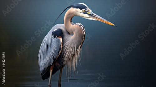 an image of a great blue heron in a contemplative pose