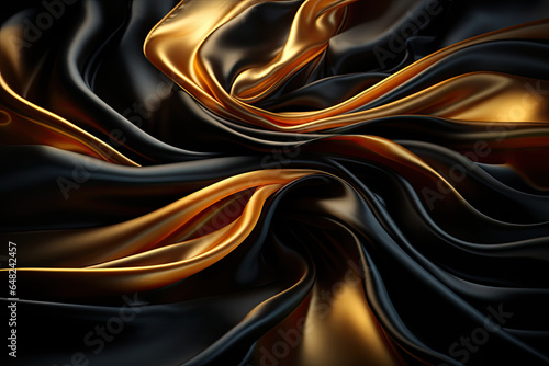 Black gold satin cloth background.