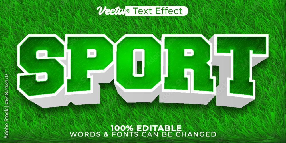 Sports Font Sticker Vector Sport Vector Text Effect Editable Alphabet Game Football Stadium Play ...