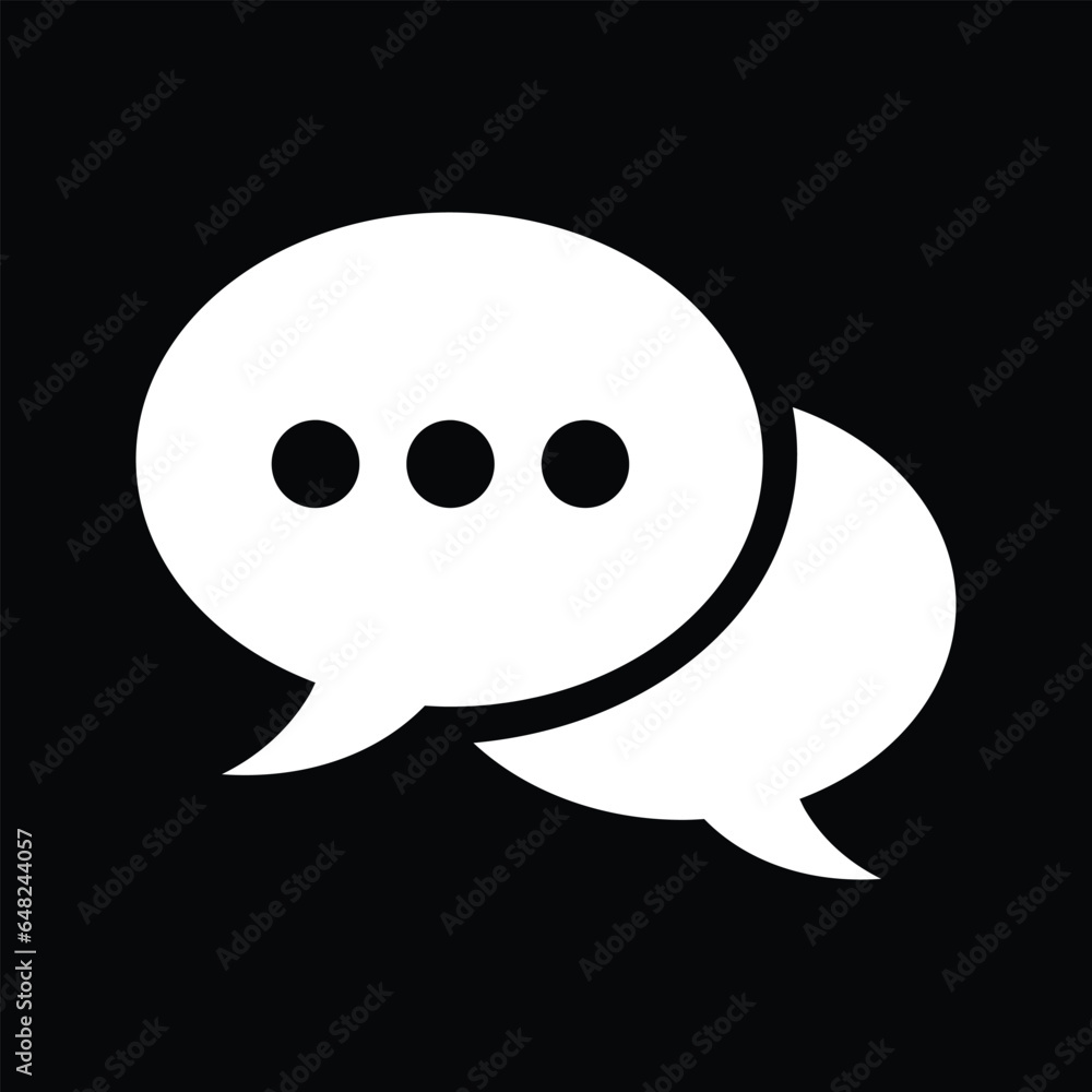 Bubbles Chat - white vector icon Bubbles Chat - white vector icon