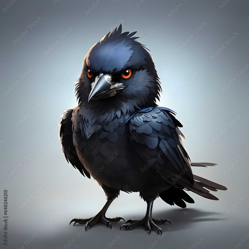Fototapeta premium Crow Bird Illustration AI Generative