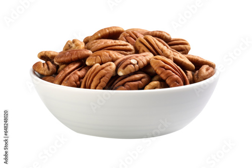 Bowl of Pecans Isolated on ...