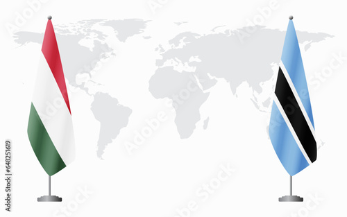 Hungary and Botswana flags for official meeting