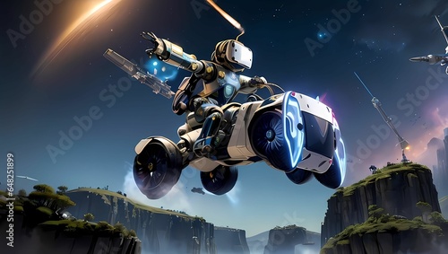 科学技術が進歩した近未来のメタバース空間を表現したSFのようなAIイラスト（AI生成画像）
