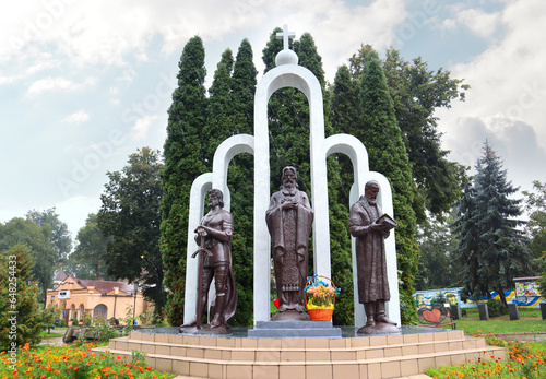 Monument to the princes of Ostroh in Ostroh, Ukraine  photo