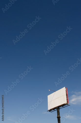 Empty outdoor billboard against a blue sky; Aguascalientes aguascalientes mexico photo