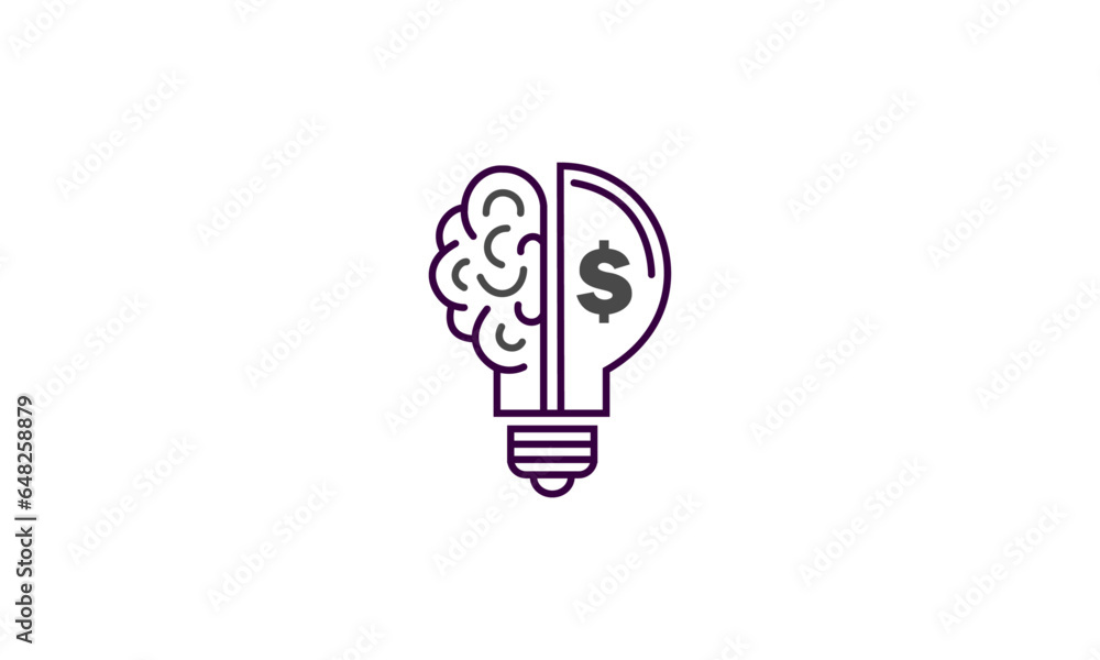 brain with light bulb vector template brain with light bulb vector template